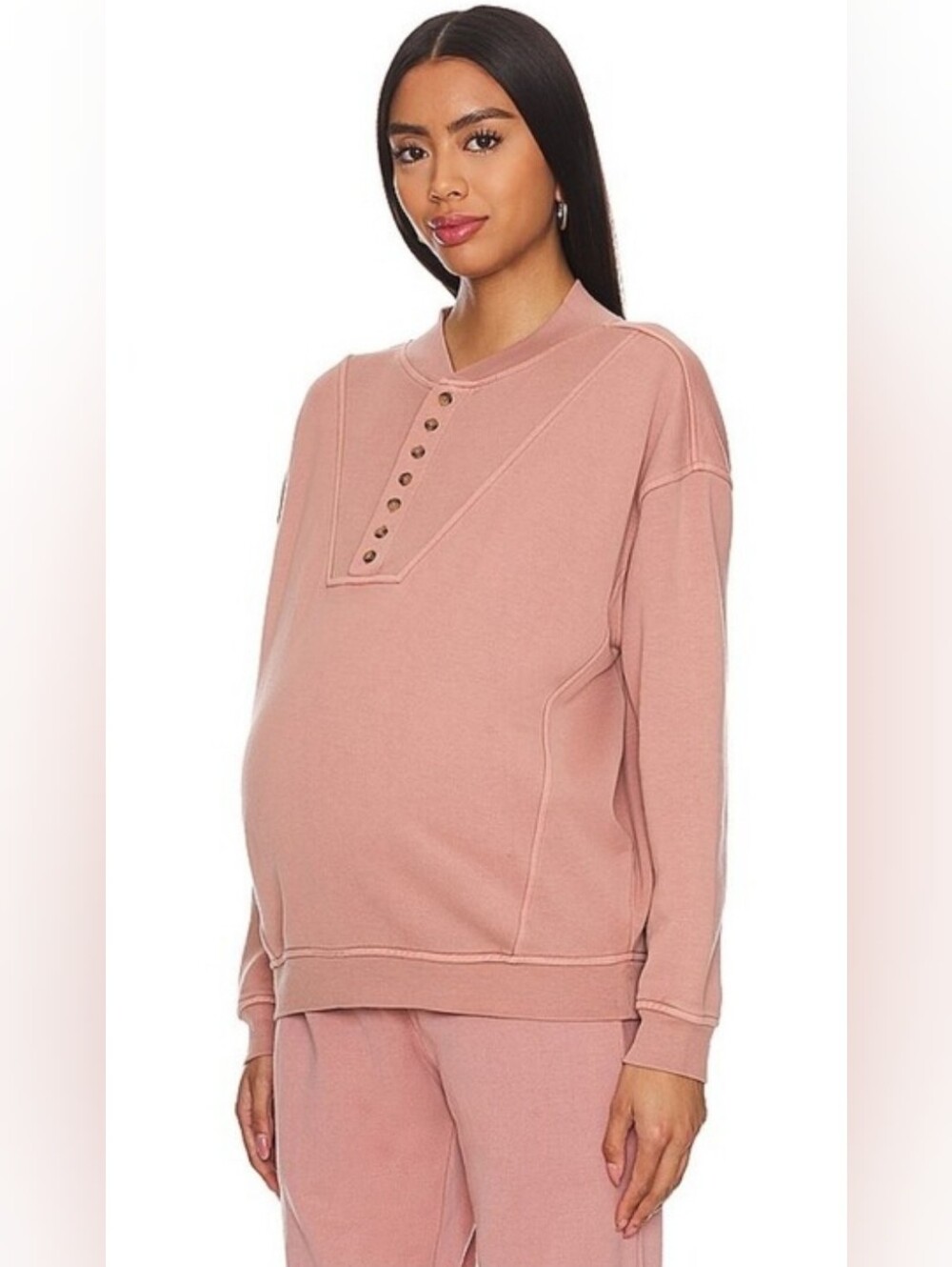 Hatch maternity postpartum lounge set Cora henley and joggers pink, 2 medium